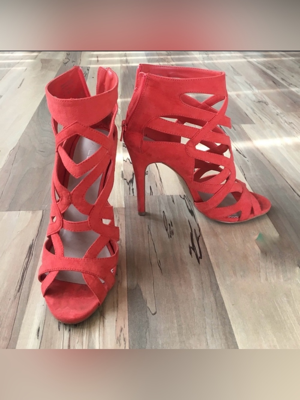 Coral Suede high heel Sandals